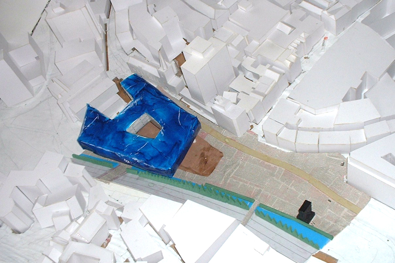 Model of proposed Civic Hall and square in group model