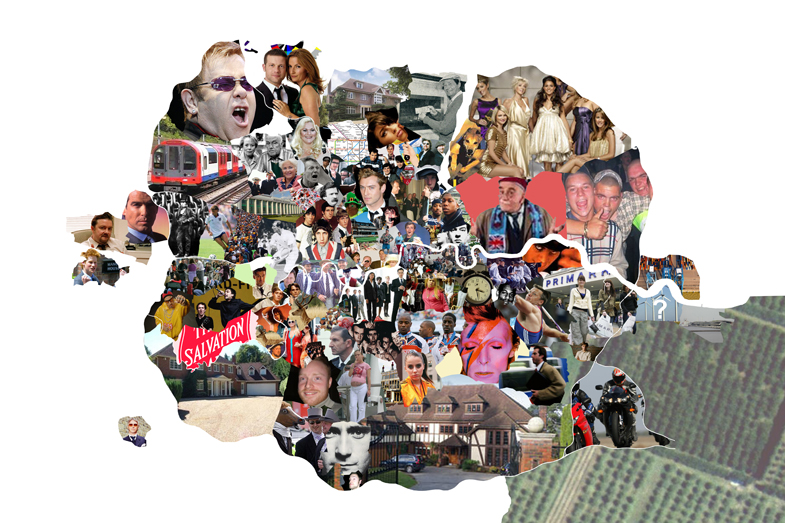 London stereotypes collage using Google Images