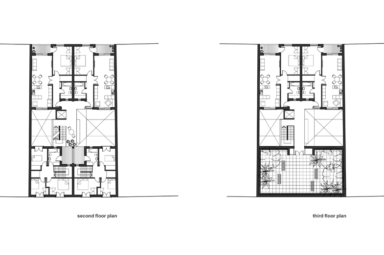Second and third floor plans of proposed 'unit 2' building
